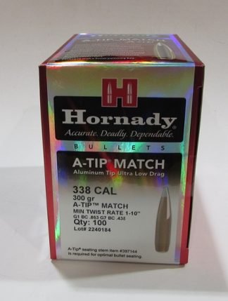 BOITE 100 OGIVES HORNADY A-TIP MATCH 338/338 300GR 33389