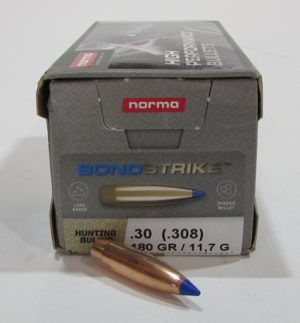 boite 100 ogives cal 30 Norma Bondstrike pointe plastique 180 grains