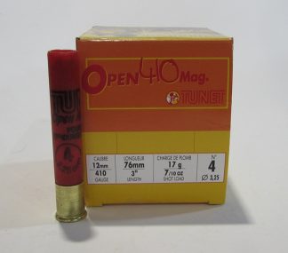 Boite 25 cartouches tunet open cal 410 plomb 4