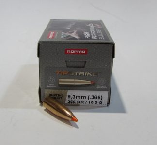 boite 50 ogives cal 9.3mm Norma Tipstrike pointe plastique 255 grains