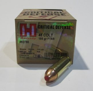 boite 20 cartouches Hornady cal 45 colt 185 grains FTX 92790