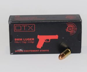 boite 50 cartouches GECO 9x19 Luger FMJ DTX 115 Grains
