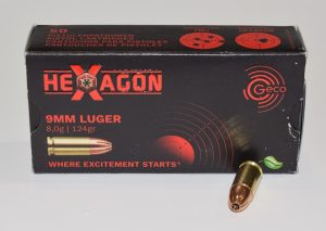 boite 50 cartouches GECO 9x19 Luger Hexagon 124 Grains
