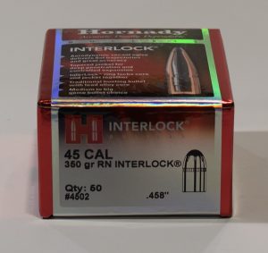boite de 50 ogives Hornady RN Interlock 350 grains cal 458 ref 4502