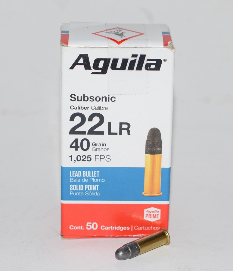 Boite 50 cartouches 22LR Aguila subsonic 40 grains Plomb
