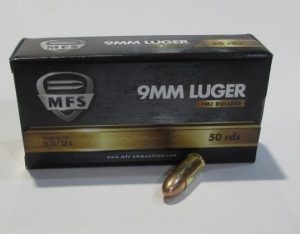 boite 50 cartouches MFS 9x19 Luger FMJ 124 Grains