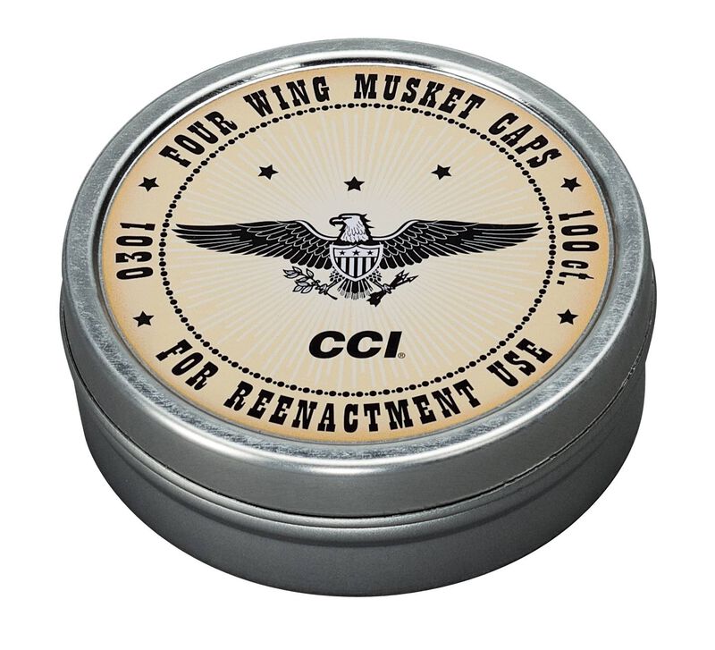 boite 100 amorces poudre noire CCI MUSKET 4 aillettes pour fusil CCI0301