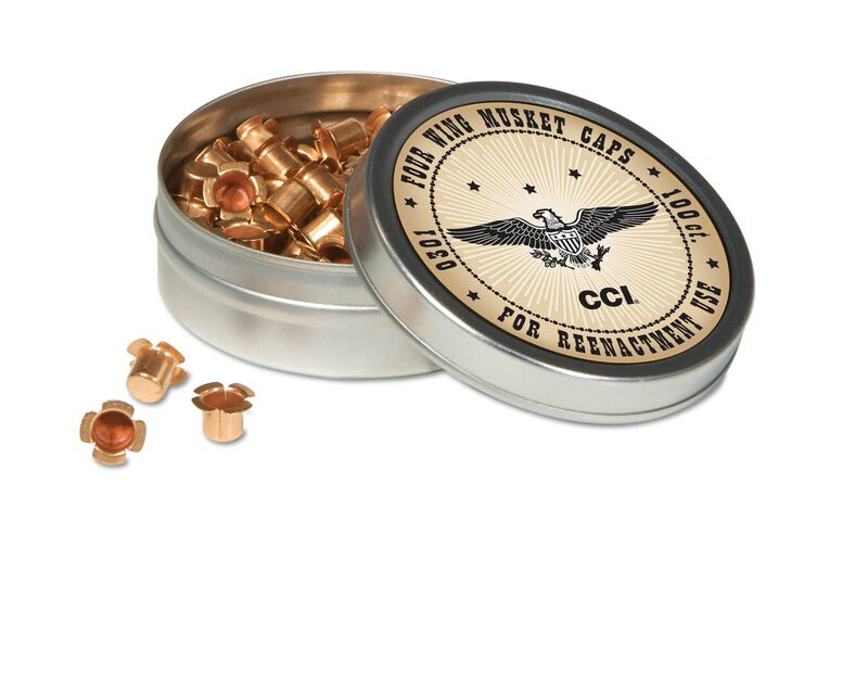 boite 100 amorces poudre noire CCI MUSKET 4 aillettes pour fusil CCI0301