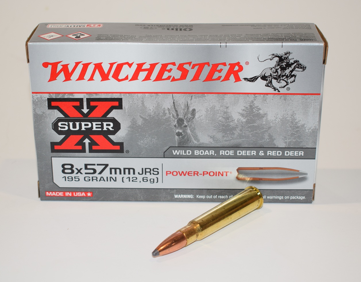 boite 20 cartouches Winchester de calibre 8x57 JRS 195 grains power point