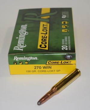boite 20 cartouches Remington cal 270 winchester150 grains core lokt PSP