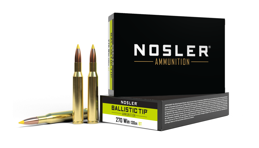 boite 20 cartouches cal 270 winchester Nosler Ballistic Tip 130 grs 40062