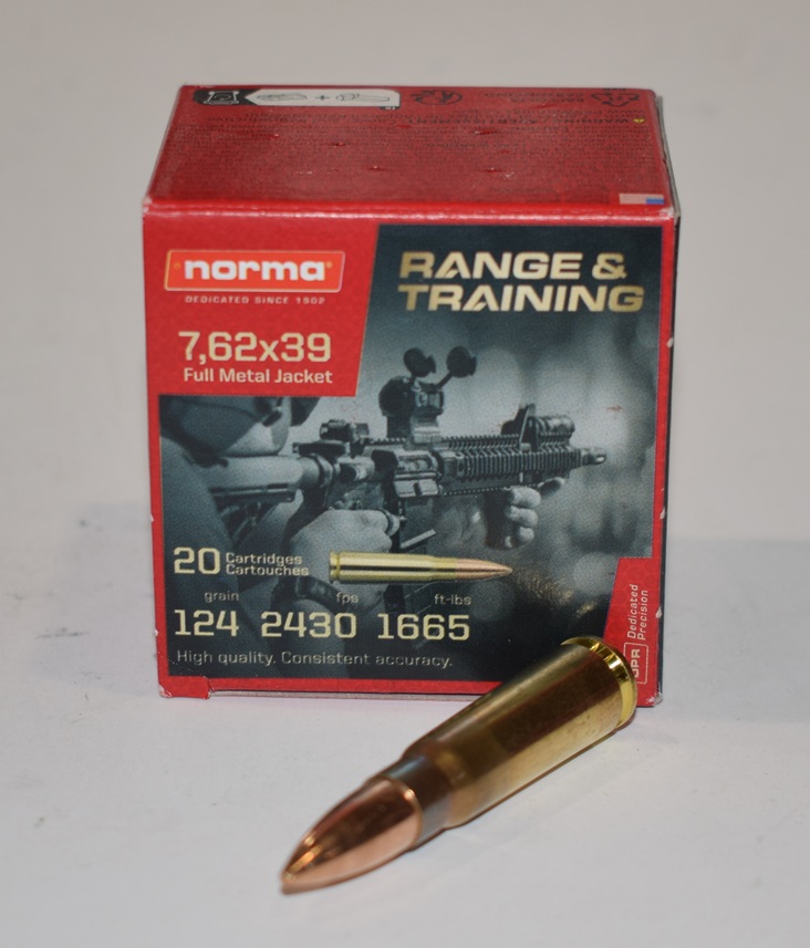 boite 20 cartouches Norma cal 7.62x39 124 grains FMJ