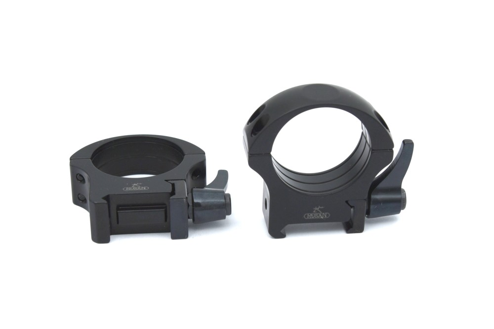 lot 2 anneaux aluminium Rusan serrage levier medium diametre 30mm noir matte ref 050P-AL-30-10-R