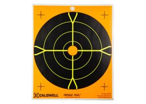 Paquet de 25 cibles reactive orange caldwell Peel Bullseye Target 20cm x20cm