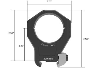 lot 2 anneaux Arken optics Halo Ti picatinny Haut 34mm ref HRT-34145