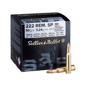 boite de 100 cartouches sellier bellot cal 222 Remington 50 grains SP
