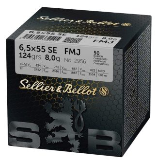boite 50 cartouches Sellier Bellot cal 6,5x55 SE 124 grains FMJ