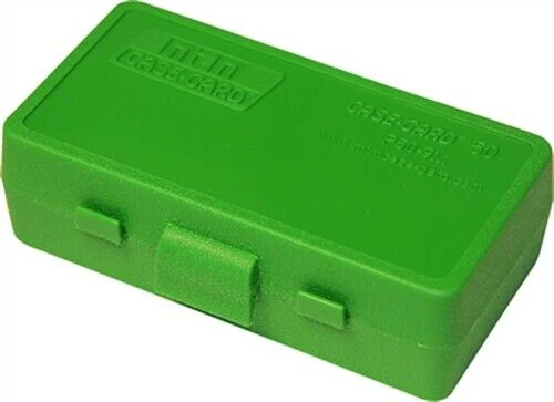 Boite rangement MTM 50 munitions calibre 32acp/32LC P50-32 verte