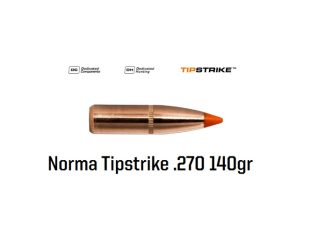 boite 100 ogives cal 270 Norma Tipstrike pointe plastique 140 grains
