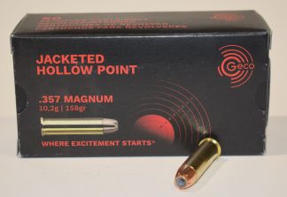 boite 50 cartouches GECO 357 magnum JACKETED HOLLOW POINT 158 grains