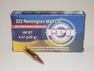 boite 20 cartouches Partizan cal 223 remington HPBT Match 69 grains