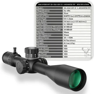 Lunette DISCOVERY OPTICS ED-ELR GEN3 5-40X56SFIR FFP