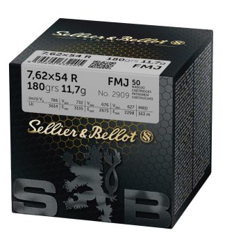boite 50 cartouches Sellier Bellot cal 7.62x54R 180 grains FMJ