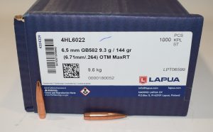 100 ogives Lapua cal 0.264 MAX RANGE TARGET HPBT en 144 grains